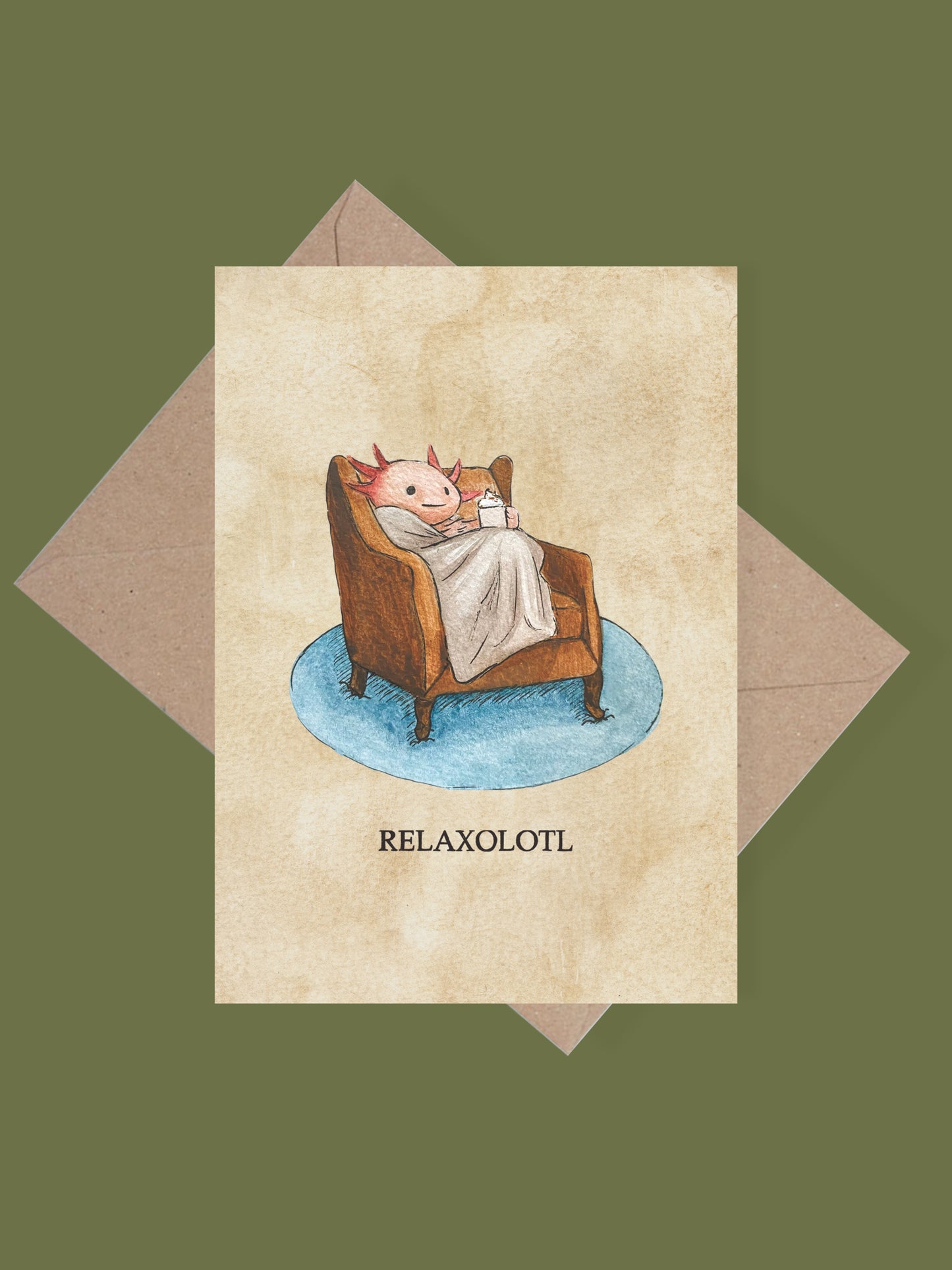 Relaxolotl greetings card