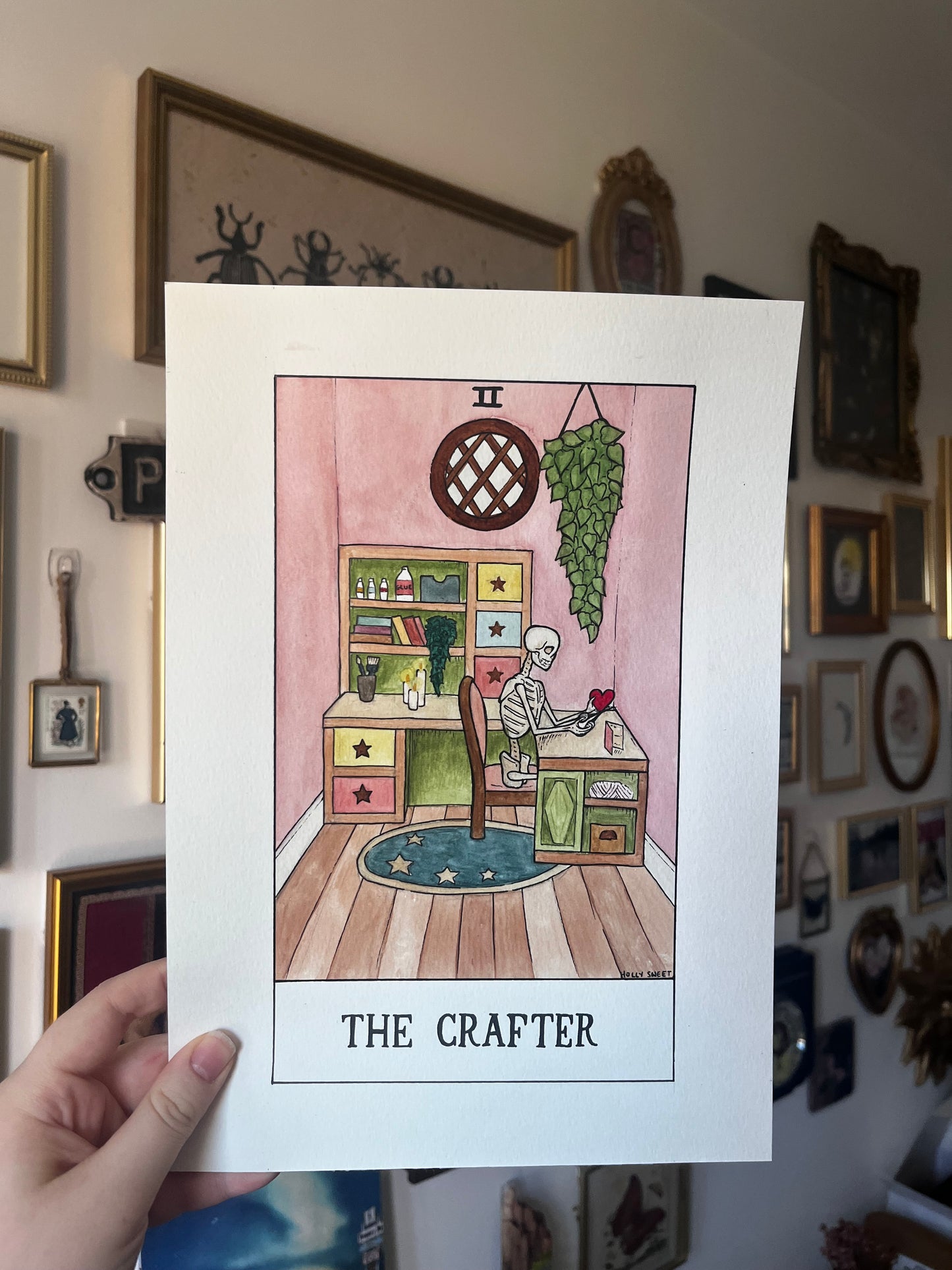 Original The Crafter Valentine’s skeleton painting