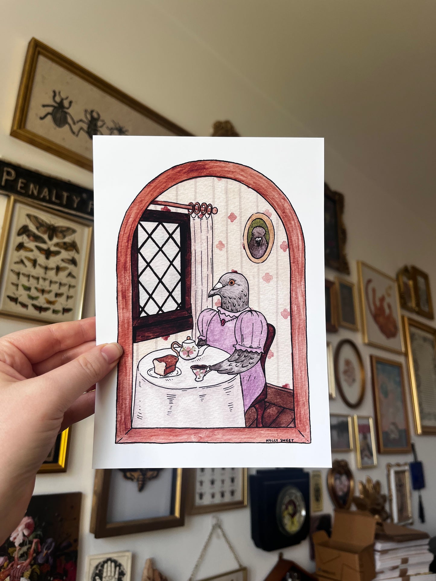 Pigeon tea party prints