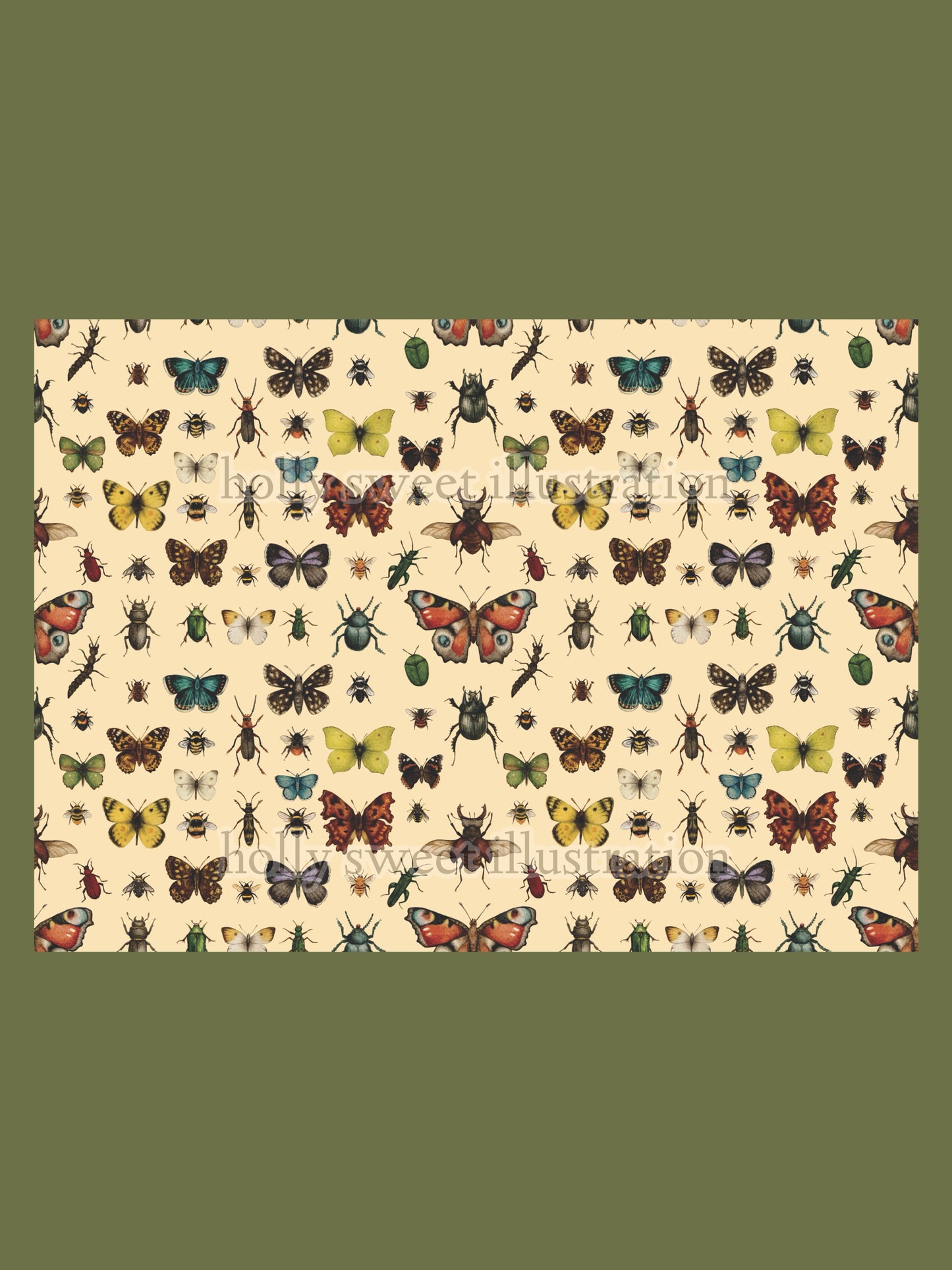 Insects of the UK wrapping paper sheets