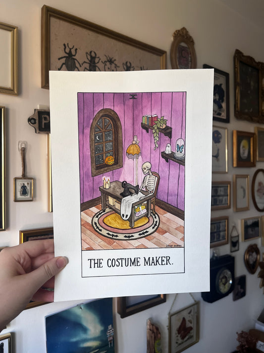 Original The Costume Maker Halloween skeleton painting