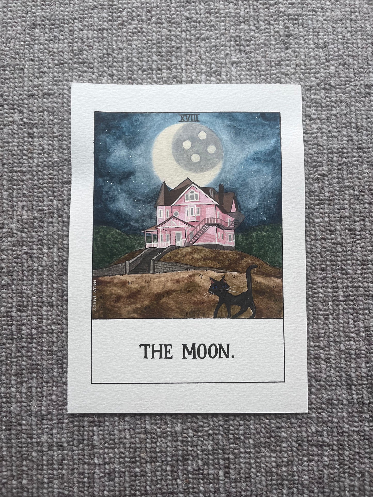 Original Coraline The Moon tarot painting