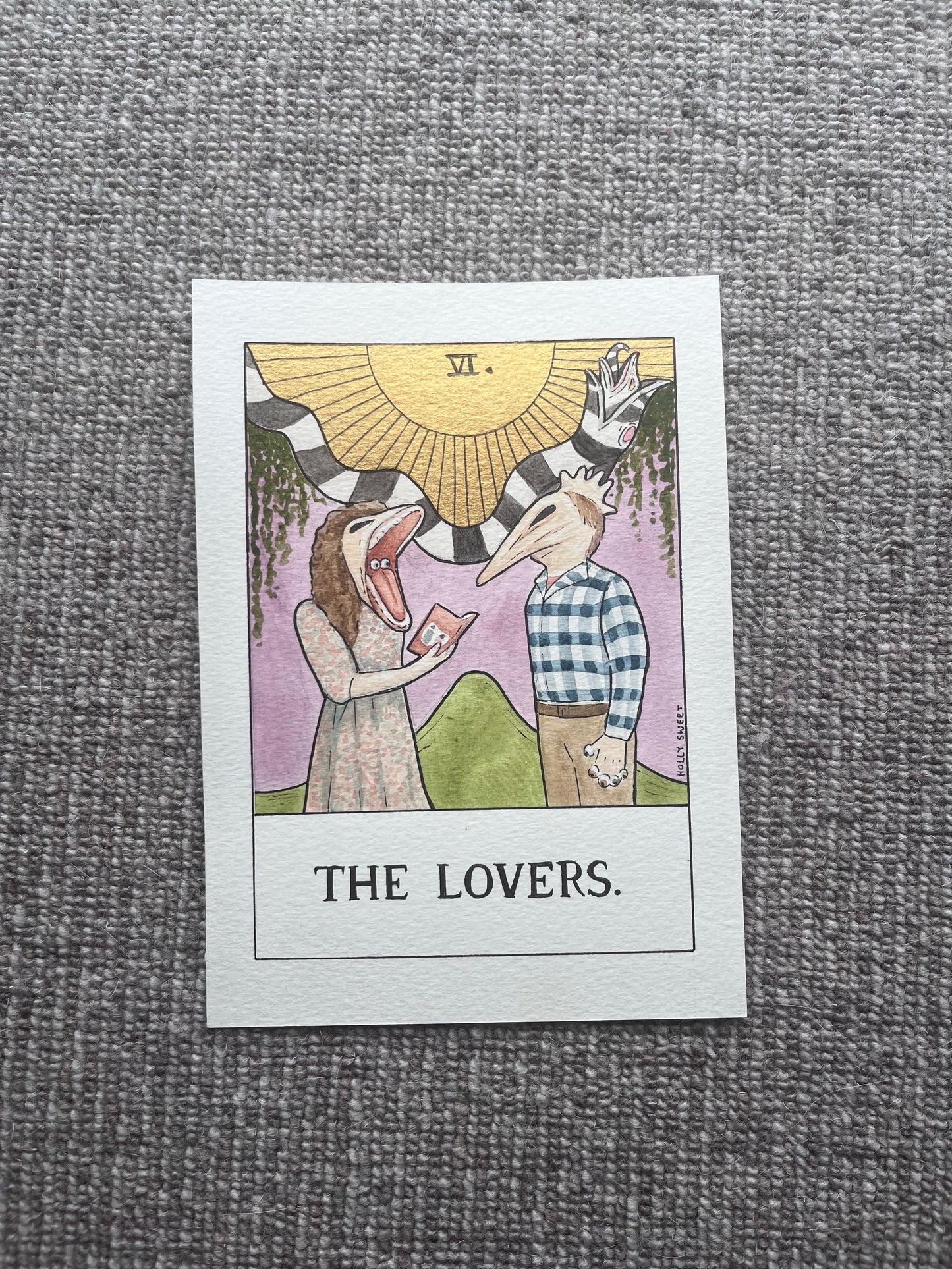 Original Beetlejuice The Lovers tarot painting