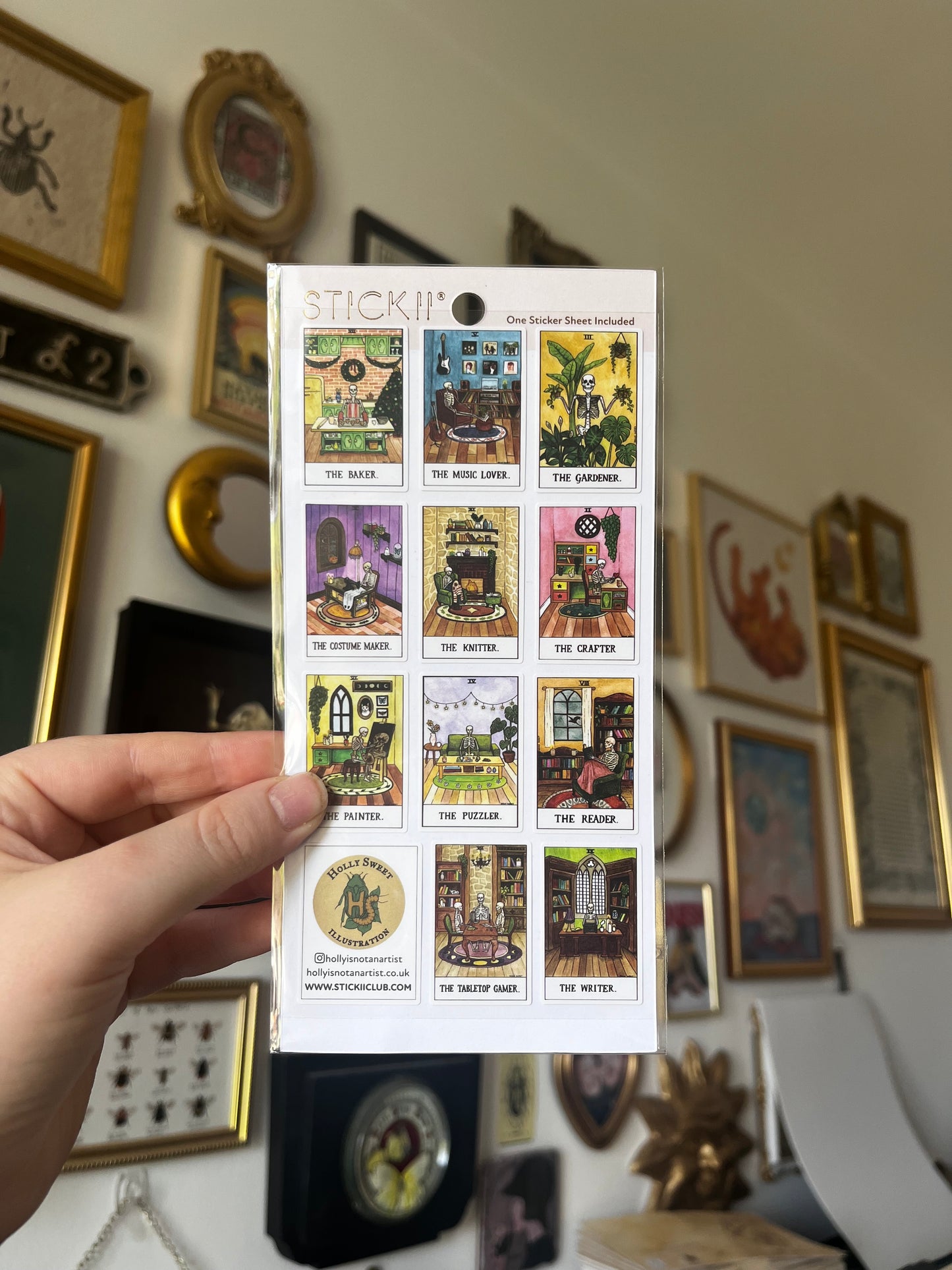 Skeleton tarot sticker sheets (Stickii Club x hollyisnotanartist)