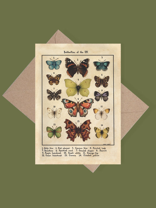 Butterflies of the UK greetings card