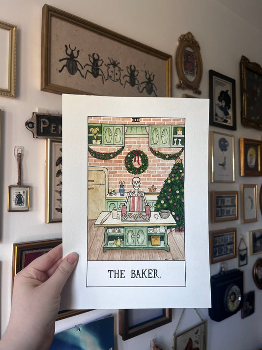 Original The Baker festive skeleton painting