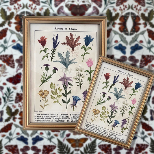 Flowers of Skyrim vintage flora print