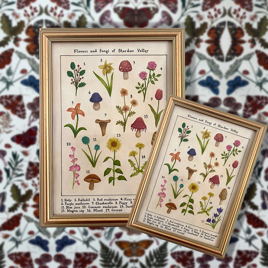 Flowers of Stardew Valley vintage flora print