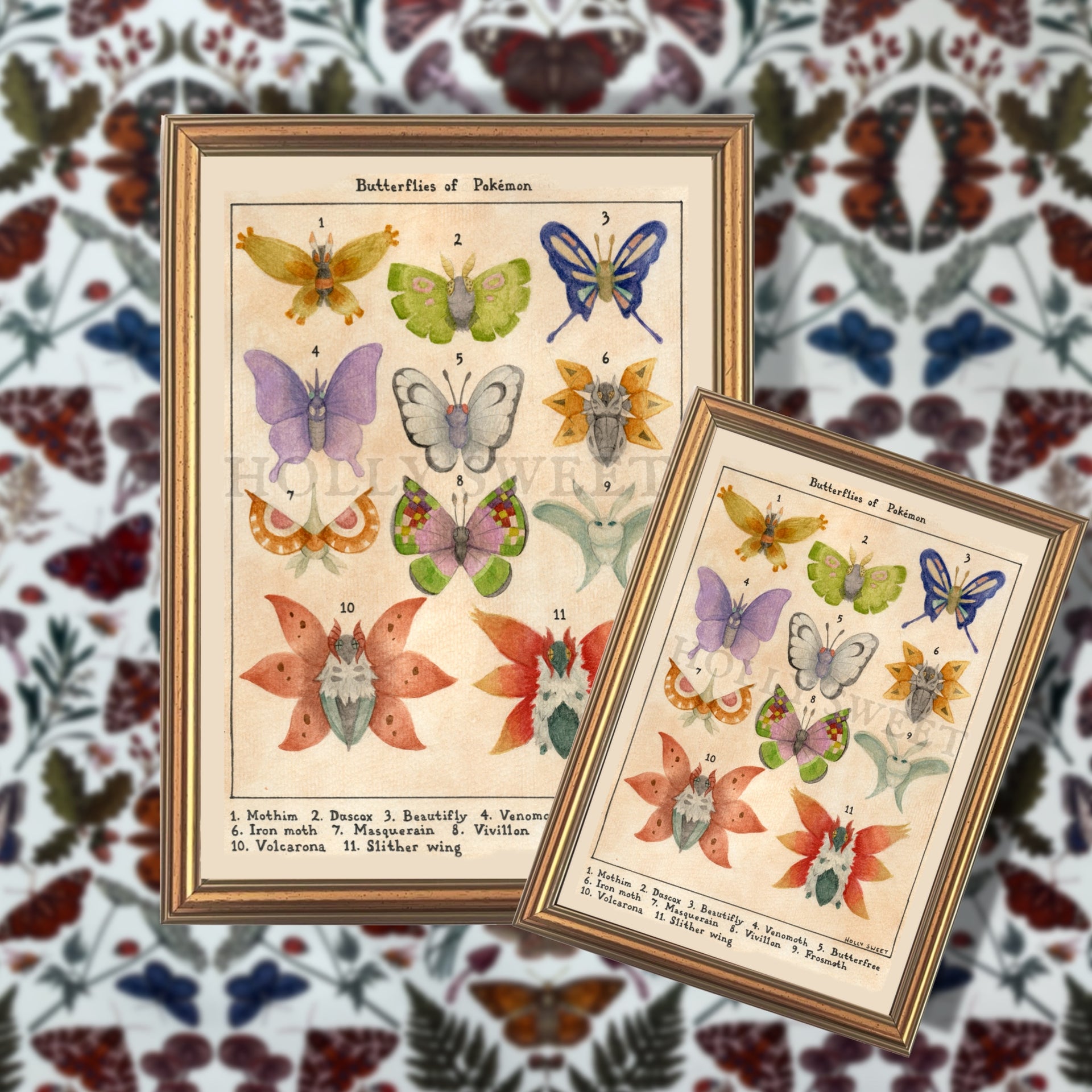 Butterflies of Pokemon vintage entomology print – hollyisnotanartist