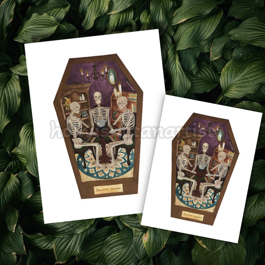 Reverse seance skeletons prints